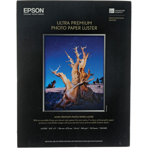 Epson Ultra Premium Luster Photo Paper, 8.5x11 50 Sheets