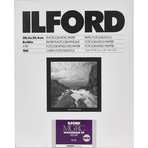 Ilford Multigrade RC Deluxe Black & White Paper 8X10" 100 Sheets Pearl