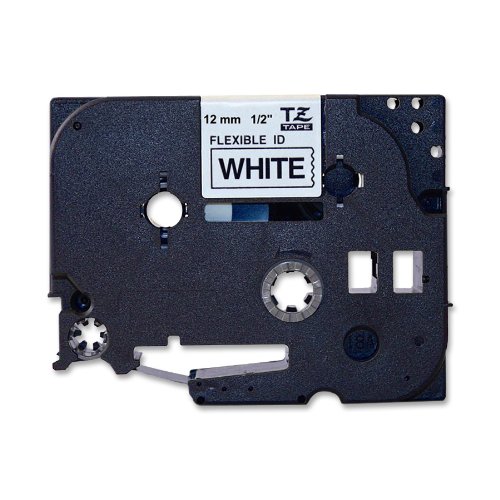 Brother TZEFX231 1/2" Laminated Flexible ID Black on White Inch Tape
