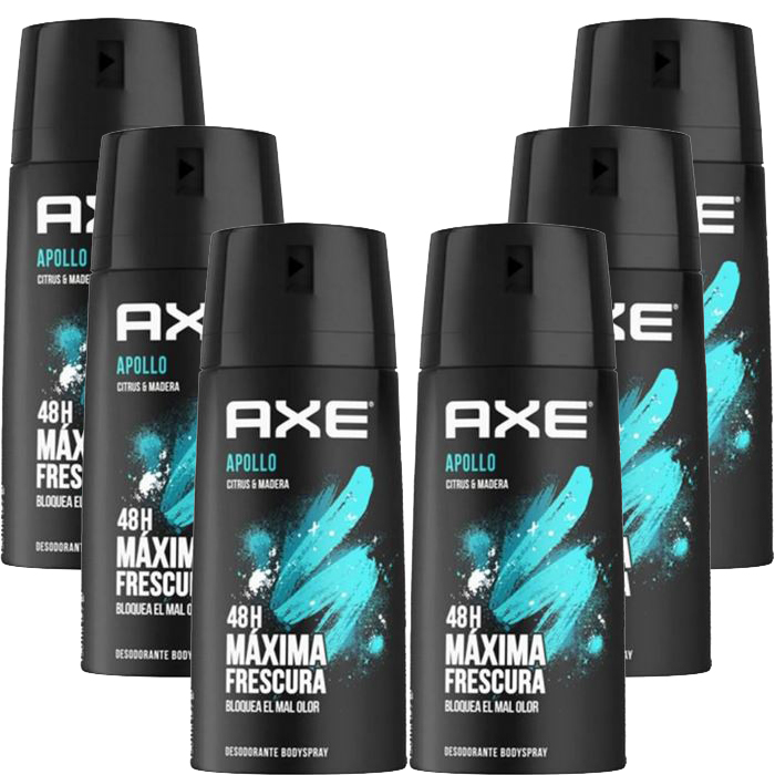 Axe Apollo Mens Deodorant Body Spray,  6 Pack