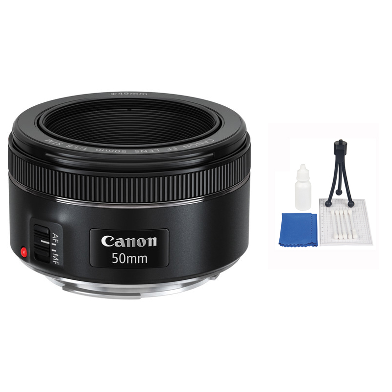 Canon EF 50mm f/1.8 ll STM Standard Autofocus Lens with 5 Piece Accessory Kit