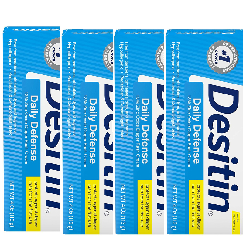 Desitin Daily Defense Baby Diaper Rash Cream with Zinc Oxide, 2 oz, 4 PACK