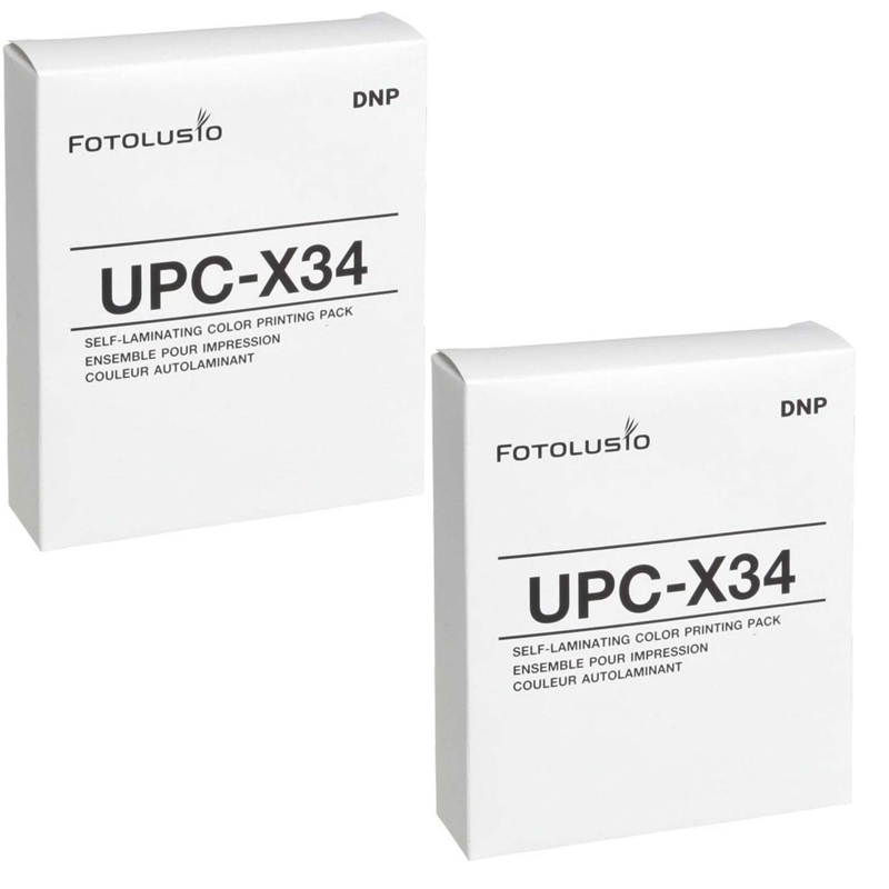 DNP Fotolusio UPC-X34, 3.5"x4" Color Ribbon & Ink Print Pack, 2 Packs (60 Sheets)
