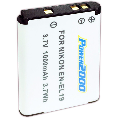 Power2000 EN-EL19 Lithium-Ion Replacement Battery for Nikon