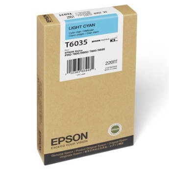 Epson T603500 Light Cyan Inkjet UltraChrome K3 (220ml) Cartridge for Stylus 7880/9880