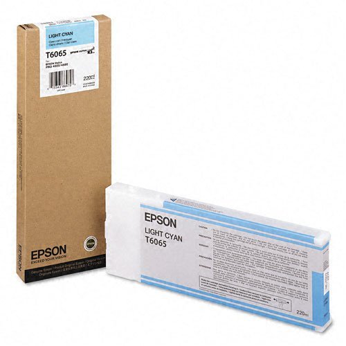 Epson T606500 Light Cyan Inkjet UltraChrome K3 (220ml) Cartridge for Stylus 4800