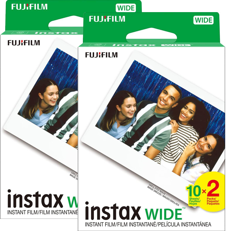 Fujifilm Instax Wide Instant Color Film, 2x Twin Packs= 40 Prints