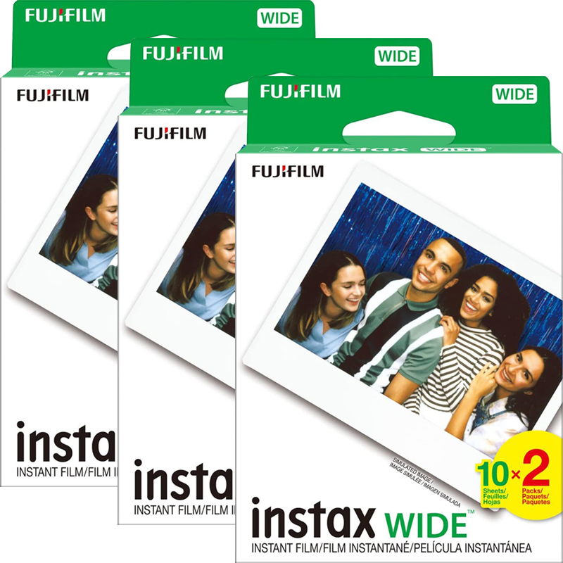 Fujifilm Instax Wide Instant Color Film, 3x Twin Packs =60 Prints