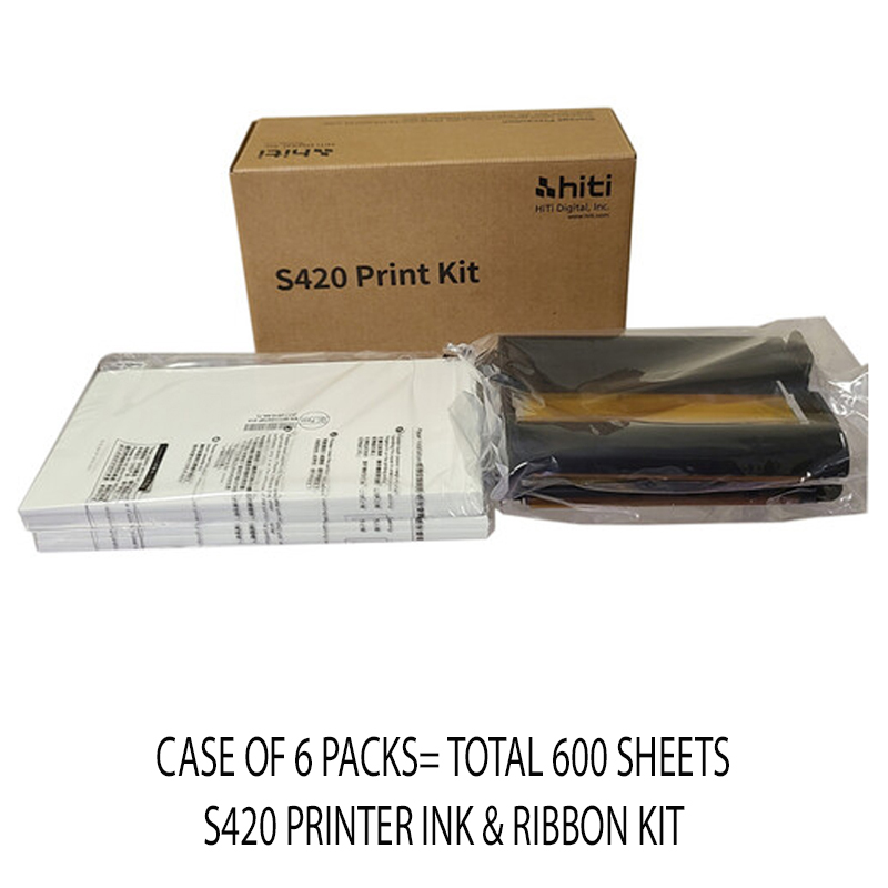 HiTi P-600 Print Kit for S420 Printer, 4 x 6" 100 Prints (6 Packs/Case)
