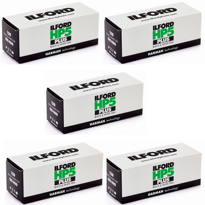 Ilford HP5 Plus 120 400 ISO Black & White Film, 5 Rolls