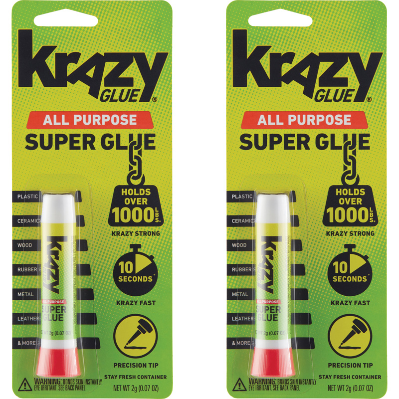 Krazy Glue All Purpose Fast Drying Glue, .07 oz, 2 Tubes