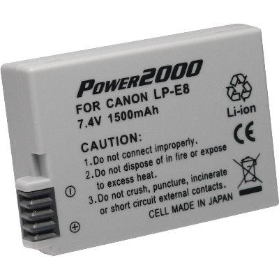 Power2000 LP-E8 Lithium Replacement Battery for Canon