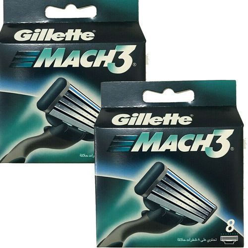 Gillette Mach3 Refill Razor Blade for Men, 2 Pack of 8- 16 Cartridges