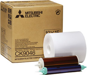 Mitsubishi 6" Wide Paper Roll & Inksheet for 600 Photos, Size: 4" x 6" (CK9046)