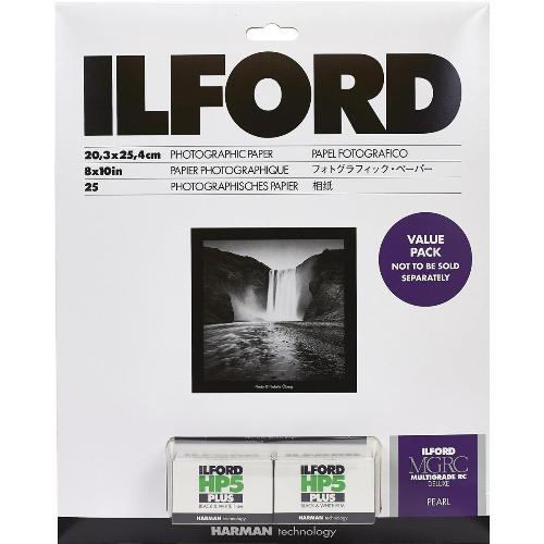 Ilford Multigrade RC Deluxe 8x10 Pearl Paper + 2 Rolls HP5 Film  VALUE PACK