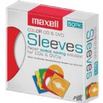 Maxell CD-401 Color CD and DVD Paper Sleeves 50 Pack