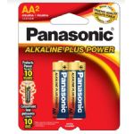 Panasonic AA Plus Power Alkaline Batteries, 2 Pack