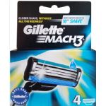 Gillette Mach3 Men's Razor Blade Refills for Mach 3, 4 Cartridges