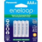 Panasonic Eneloop AAA Ni-MH Pre-Charged Rechargeable Batteries, 4 Pack