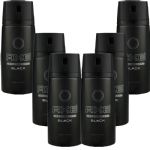 Axe Black Mens Deodorant Body Spray, 6 Pack