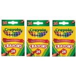 Crayola Non Toxic Assorted Crayons, Box of 24  3 Pack