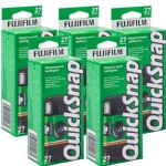 Fujifilm QuickSnap Flash 400 Single Use Disposable Camera, 5 Pack