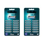 Gillette Mach3 Razor Blade Refill Cartridges, 2 x 12 Pack Total 24 Cartridges