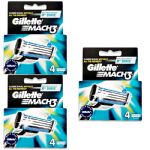 Gillette Mach3 Refill Razor Blade for Men, 12 Cartridges