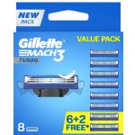 Gillette Mach3 Turbo 8 Razor Blade Refill Cartridges for Men