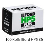 Ilford HP5 Plus 400 ISO 36 Exp. Black & White Film, 100 Rolls