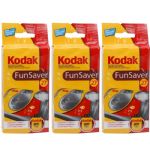 Kodak Funsaver Single Use Camera 27 Exposure with Flash, 3 Pack