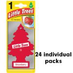Little Trees Strawberry Scent Car and Home Air Fresheners, 24 Count