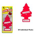 Little Trees Wild Cherry Scent Car and Home Air Fresheners, 24 Count