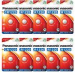 Panasonic CR1220 3V Lithium Coin Cell Battery, 10 Pack