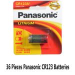 Panasonic CR-123 Lithium Power 3V Battery, 36 Pack