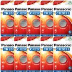 Panasonic CR2032 2032 3 V Lithium Coin Cell Battery, 10 Pack