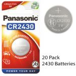 Panasonic CR2430 3V Lithium Coin Cell Battery, 20 Pack