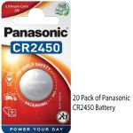 Panasonic CR2450 3V Lithium Coin Cell Battery, 20 Pack