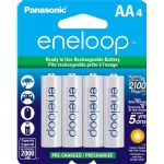 Panasonic Eneloop AA Ni-MH Pre-Charged Rechargeable Batteries, 4 Pack