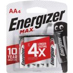 Energizer AA Max Alkaline Batteries, 4 Pack