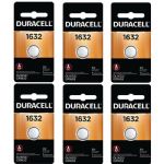 Duracell 1632 Lithium 3V Coin Cell Battery, 6 Pack