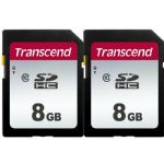 Transcend 8GB 300S 4GB Class 10 SDHC Memory Card, 2 Pack