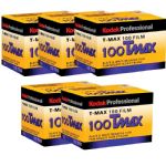 Kodak T-Max 100 TMX 24 Exposure Black & White Professional Film, 5 Rolls
