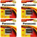 Panasonic CR-P2 Lithium Photo 6 Volt Battery, 4 Pack