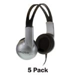 Koss UR-10 Closed-ear Design Stereo Headphones, 5 Pack