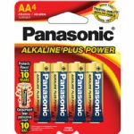 Panasonic AA Plus Power Alkaline Battery, 4 Pack