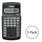 Texas Instruments TI-30Xa Scientific Calculator, 5 Pack