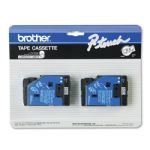 Brother TC-10 1/2in Black On Clear Label Tape, 2 Pack