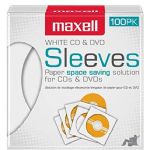 Maxell CD/DVD White Paper Sleeves, 100 Pack