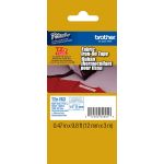 Brother TZE-FA3 Fabric 1/2 Inch Navy Blue on White Iron-On Tape